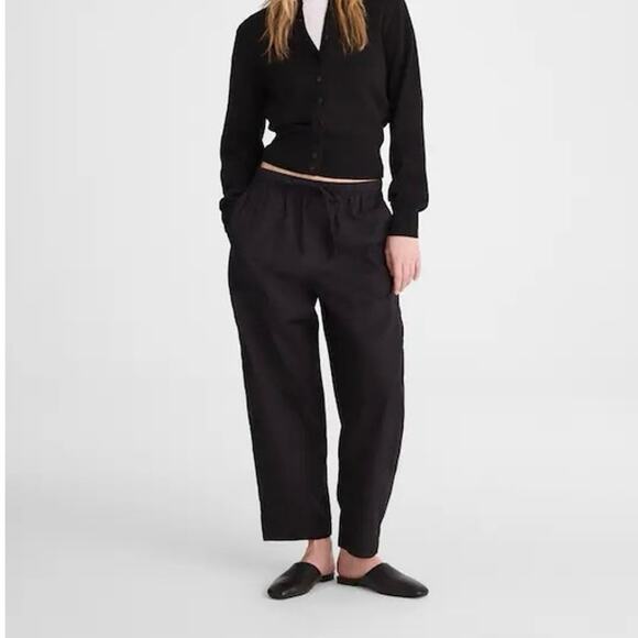 Madewell Pants - NWT Madewell Pull-On Barrel-Leg Utility Pants In Poplin Jet Black Size Medium